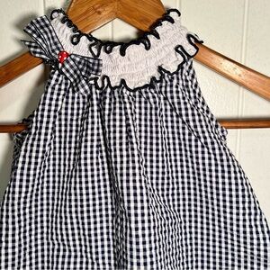 Rare Editions Blue and White Bubble Romper 12 Months